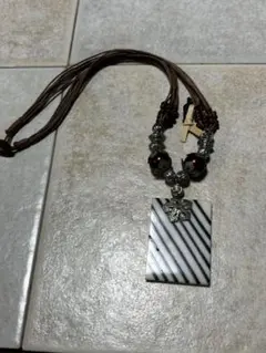 沖縄お守りハンドメイド ネックレス ストライプ模様