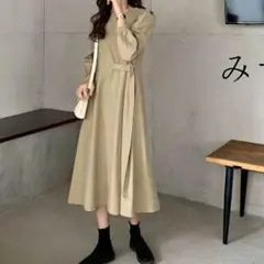 韓国スタイルデザインセンスレースアップミドル丈セクションウエストスリム5