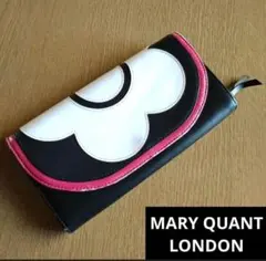 MARY QUANT マリークワント 長財布 ラウンドファスナー 黒 ドット