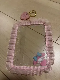 推し活　リボン付きピンクキーホルダー