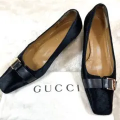 GUCCI サンダル ウッドソール ハラコ 下駄 - メルカリ