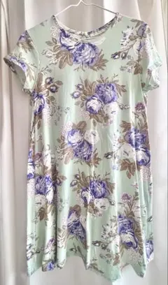 CABBAGES&ROSES リネン花柄ワンピース CABBAGES&ROSES リネン花柄ワンピース