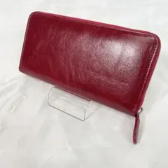 【新品】財布 ウォレット メンズ 長財布 本革 レザー カード入 ワインレッド