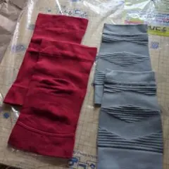 赤色 足用サポーター 2個セット　膝　グレー