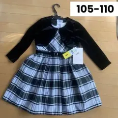 新品タグ付き　子供ドレス 100 110 発表会 チェック白黒ボレロ　誕生日会