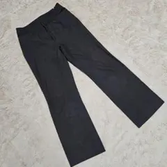 ウィメンズ スラックス パンツ【L】黒 スーツ オフィス ストライプ