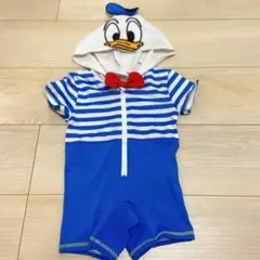 ドナルドダック フード付き水着 90cm