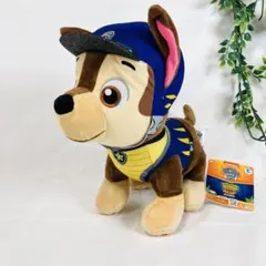 新品　パウ・パトロール　ダイノレスキューBIGぬいぐるみ　チェイス・マーシャル
