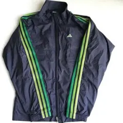adidas ウインドウブレーカー　グリーンライン　裏付　M