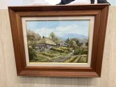 【美品】希少 沢健 作 油絵「里の民家」直筆証明書付き F6号 額縁付き 真作】沢健 甲斐の星 10号 林風会 真筆証明書付 直筆サイン 裏書有