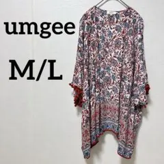 ✨️海外古着✨umgee 【M/L】花柄カーディガン フリンジ付き 羽織り 夏