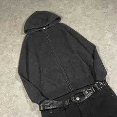 00s old UNIQLO zip up hoodie/Y2K ニット 短丈L