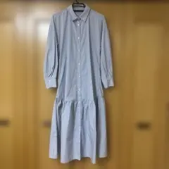 GU ストライプ 長袖シャツワンピース S