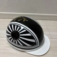 コルク半　半キャップ 金×ブルー ラップ塗装 キャンディーブルーラメ ラップ塗装 富士日章 コルク半 ヘルメット