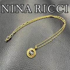 NINA RICCIゴールドチェーンネックレス ロゴ付き