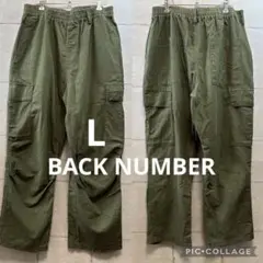 バックナンバー ワイドカーゴパンツ L メンズ ミリタリー カーキ 綿麻春夏向け