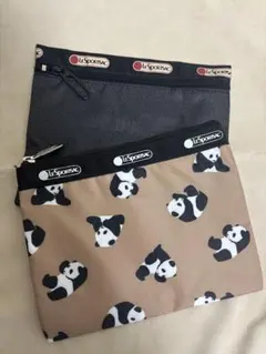 LeSportsac ポーチ 2点セット パンダ&ブラック