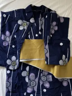 浴衣　レディース　紺地