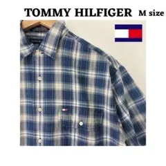 TOMMY HILFIGER Ｍサイズ トミー ブルー 半袖シャツ