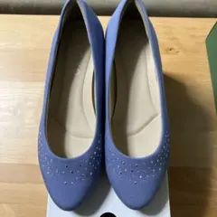 NUOVO パンプス ブルー 23.0cm ビジュー　デニム　ローヒールのサムネイル