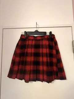 赤黒チェック プリーツミニスカート