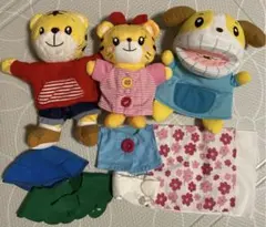 しまじろう　はなちゃん　はみがきわんわん　ぬいぐるみ パペット 3点セット