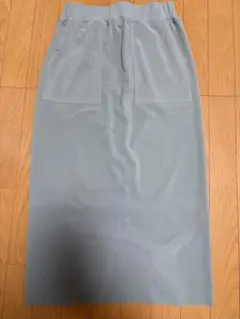 【新品】ライトグリーン リブ編み タイトスカート スリットあり　Lサイズのサムネイル