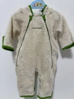 mont-bell フリースロンパース クリーム・グリーン・アウター