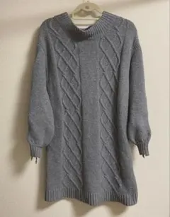 マジスティックレゴン　グレー ケーブル編み ニットセーター　ニットワンピ