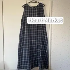 【Heart Market】チェック柄ノースリーブワンピース 微起毛素材のサムネイル