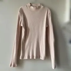 【UNIQLO 】リブハイネックT/長袖 ★S ★ ピンク