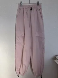 ピンク カーゴパンツ ウエストゴム