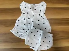 80 ドット柄ベビーセットアップ　ブルマ