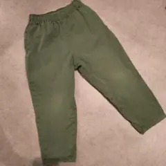 GU ストレッチシェフパンツ　110 カーキ 長ズボン ウエストゴム グリーン