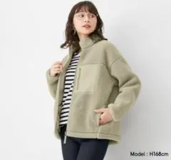 GU ボアブルゾン　グリーン　Lサイズ