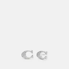 COACH Cロゴ パヴェストーン ピアス シルバー