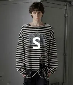 【GRANCY】 総柄ラインストーングラフィックロンT