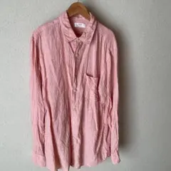 UNIQLO メンズピンク 長袖シャツ XL 麻100%