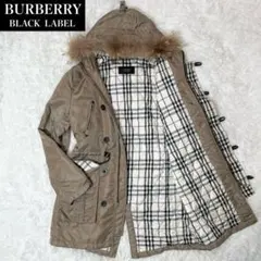 専用！！モッズコート バーバリーブラックレーベル ノバチェック タヌキファー L
