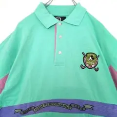 公式ディズニー90s Mickey & Co ミッキーポロシャツ ミントグリーンのサムネイル