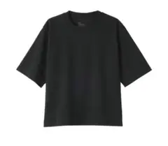 無印良品 涼感ＵＶカットクルーネックワイド半袖Ｔシャツ S ブラック