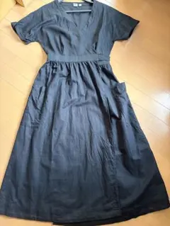 GAP 半袖 カシュクールワンピース ブラックのサムネイル