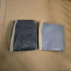 シングル マットレスカバー 2枚セット／綿100％／ブルー系