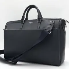 【美品】セラピアン バーニーズニューヨーク ビジネスバッグ 2way レザー 黒のサムネイル