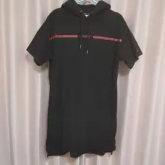 CONVERSE フード付き ブラックパーカーワンピース