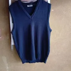 ネイビー Vネック ノースリーブ スクールベスト