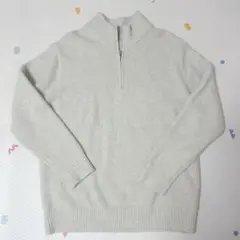 ユニクロ スフレヤーンハーフジップセーター ナチュラル オーバーサイズ