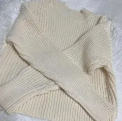 美品 ユニクロ 白 ニット Lサイズ レディース 冬 UNIQLO ホワイト
