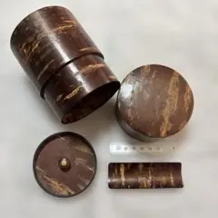 未使用品　桜皮　茶筒 樺細工