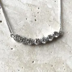 Pt850 天然ダイヤモンド ネックレス D0.56ct 5石 プラチナ - メルカリ